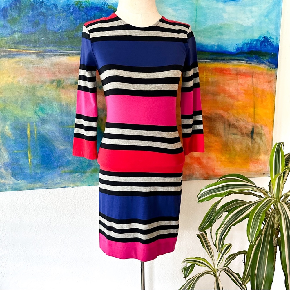 french connection striped cotton dress French Connection Alexis Stripe Belted Cotton Shirt Dress In White/Blue - 51% Off